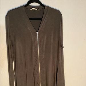 L/XL zippered grey sweater